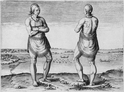 Anciano o jefe indio, grabado por Theodor de Bry (1528-1598) de John White